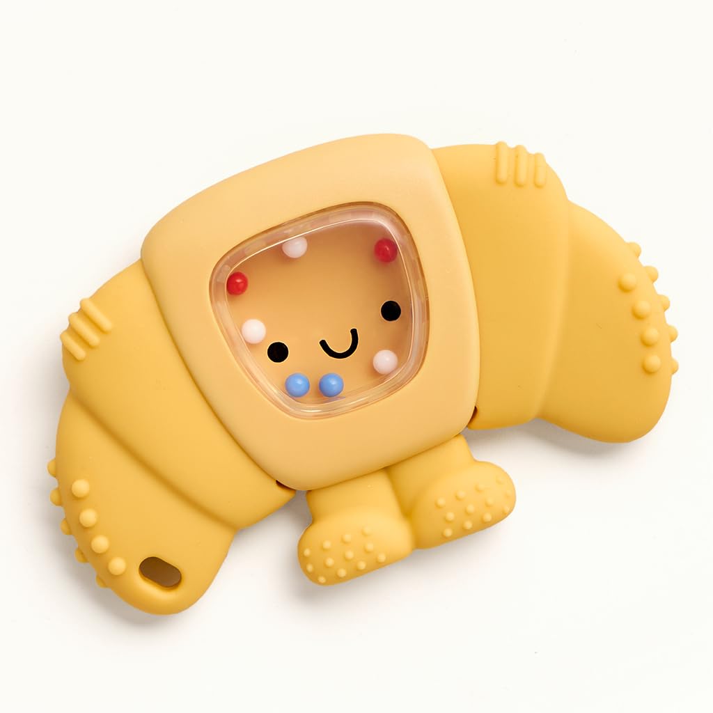 Silicone Rattle & Teether (Croissant)